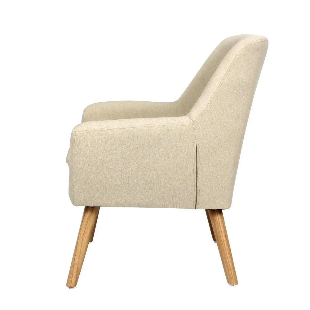 Artiss Fabric Dining Armchair - Beige Deals499