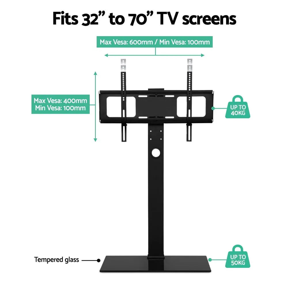 Artiss Floor TV Stand Brakcket Mount Swivel Height Adjustable 32 to 70 Inch Black Deals499