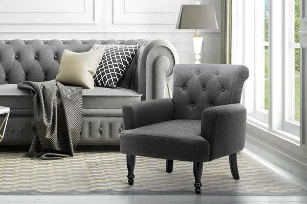 Artiss French Lorraine Chair Retro Wing - Grey Deals499