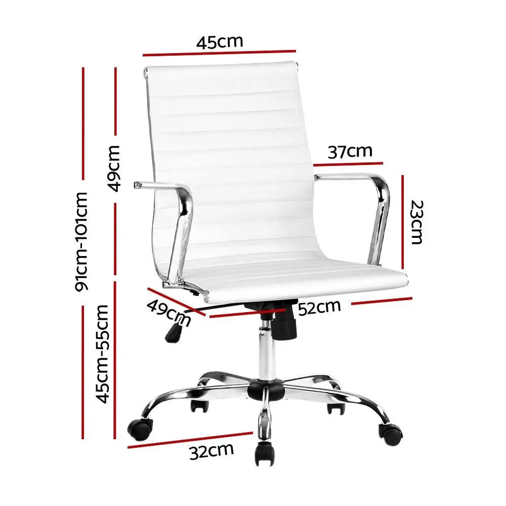 Artiss Gaming Office Chair Computer Desk Chairs Home Work Study White Mid Back Deals499