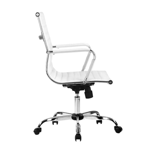 Artiss Gaming Office Chair Computer Desk Chairs Home Work Study White Mid Back Deals499