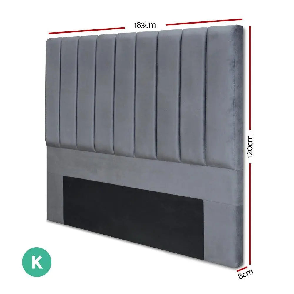 Artiss King Size Fabric Bed Headboard - Grey Deals499