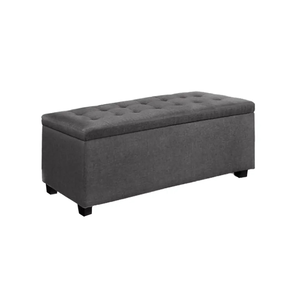 Artiss Large Fabric Storage Ottoman - Grey Deals499
