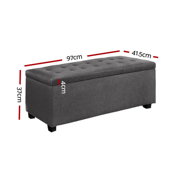 Artiss Large Fabric Storage Ottoman - Grey Deals499