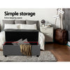 Artiss Large Fabric Storage Ottoman - Grey Deals499