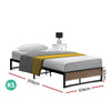 Artiss Metal Bed Frame King Single Size Wooden Mattress Base Platform Black OSLO Deals499