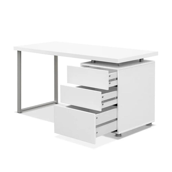 Artiss Metal Desk with 3 Drawers - White Deals499