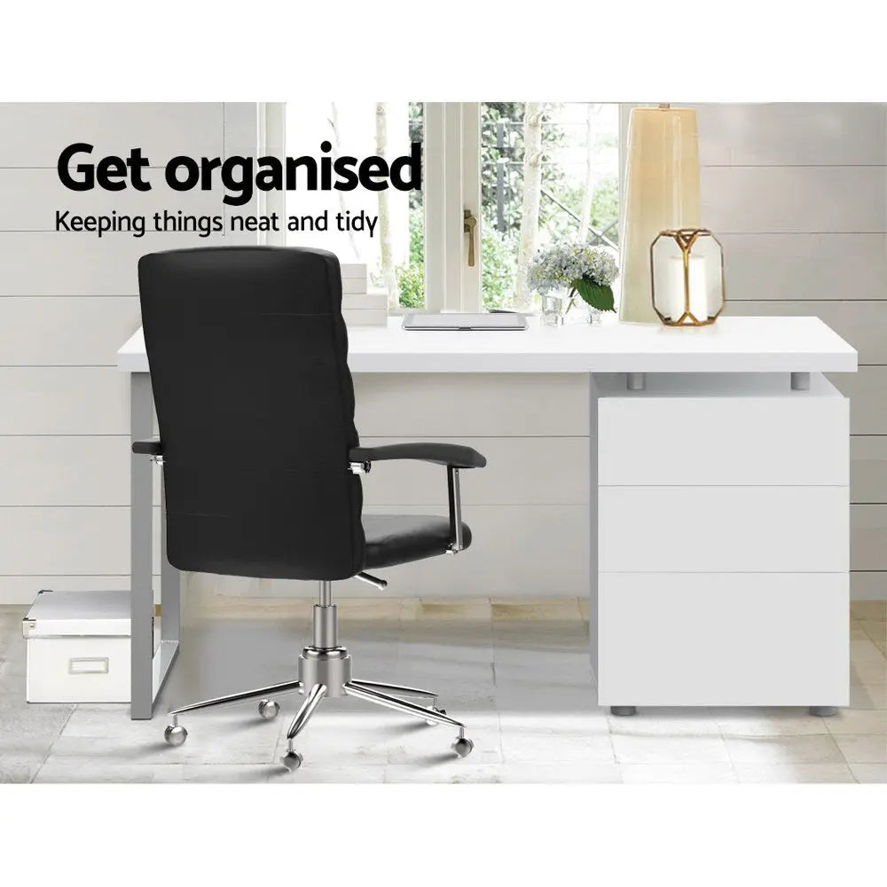 Artiss Metal Desk with 3 Drawers - White Deals499