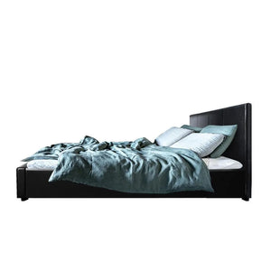 Artiss Nino Bed Frame PU Leather - Black Queen Deals499