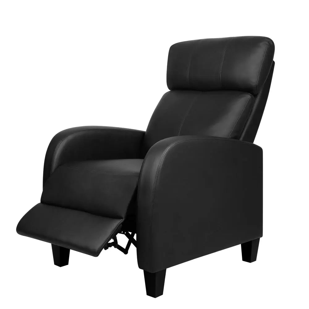 Artiss PU Leather Reclining Armchair - Black Deals499