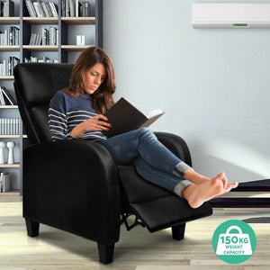 Artiss PU Leather Reclining Armchair - Black Deals499