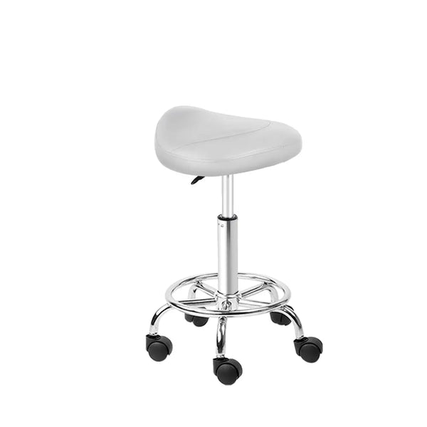 Artiss PU Leather Swivel Saddle Salon Chair - White Deals499