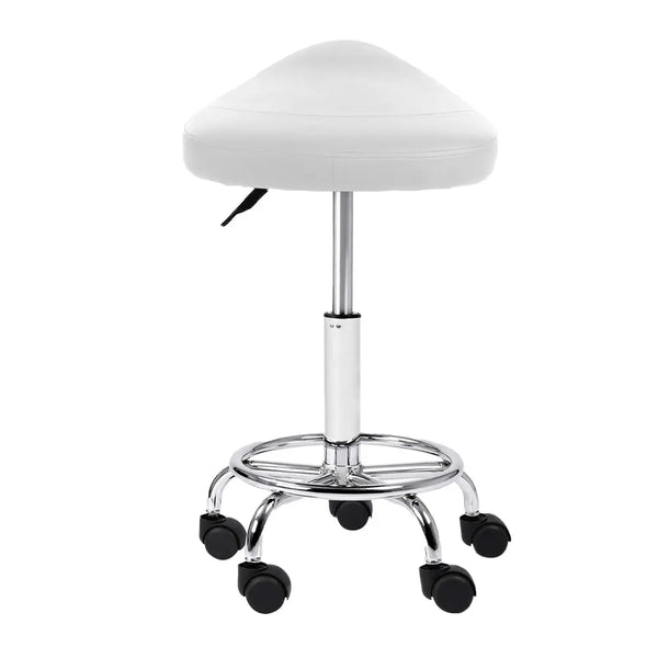 Artiss PU Leather Swivel Saddle Salon Chair - White Deals499