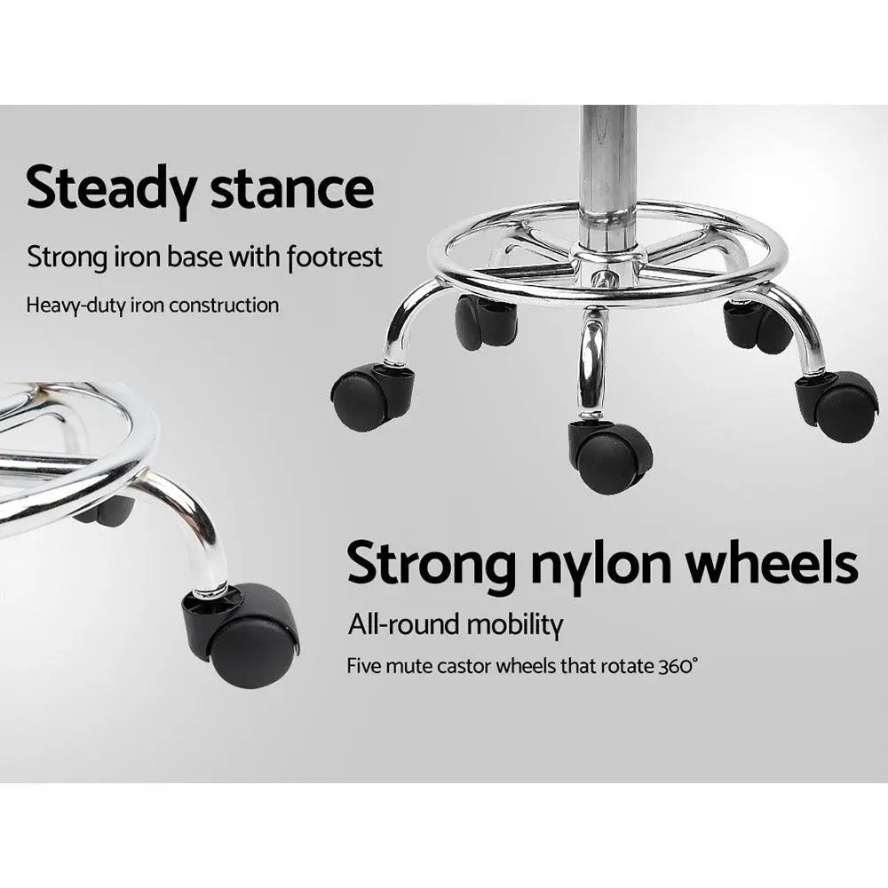 Artiss PU Leather Swivel Saddle Salon Chair - White Deals499