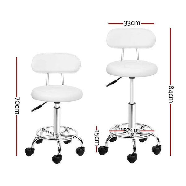 Artiss PU Leather Swivel Salon Stool - White Deals499