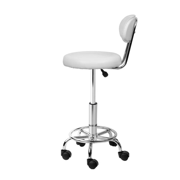 Artiss PU Leather Swivel Salon Stool - White Deals499