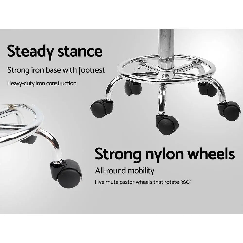 Artiss PU Leather Swivel Salon Stool - White Deals499