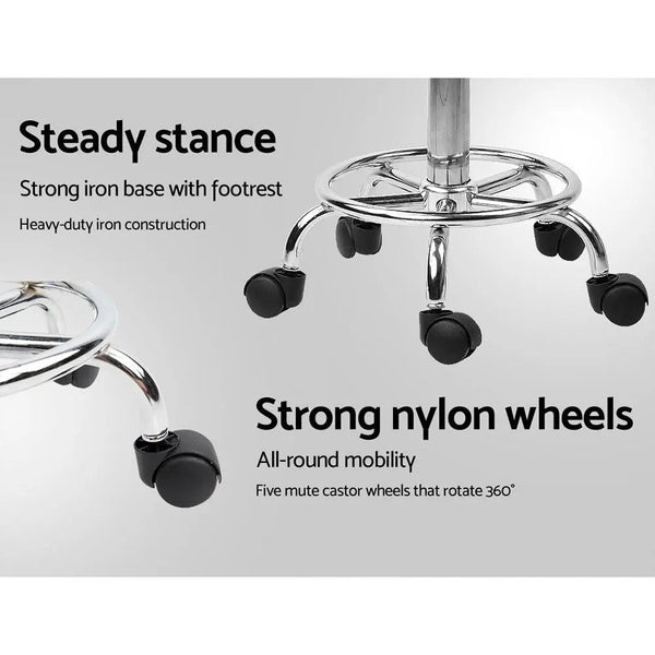 Artiss PU Leather Swivel Salon Stool - White Deals499