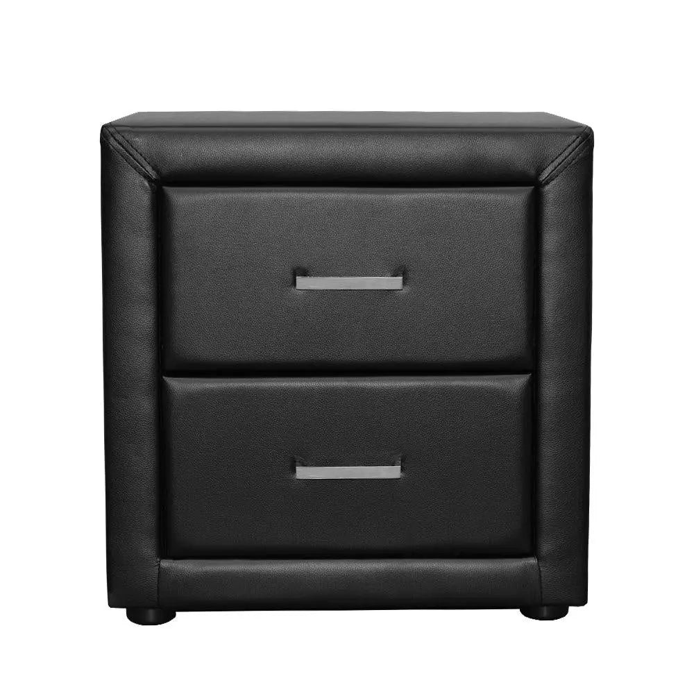 Artiss PVC Leather Bedside Table - Black Deals499