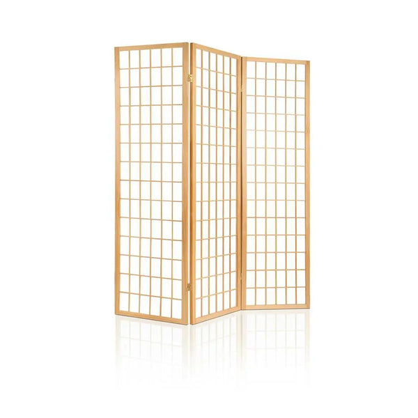 Artiss Room Divider Screen Wood Timber Dividers Fold Stand Wide Beige 3 Panel Deals499