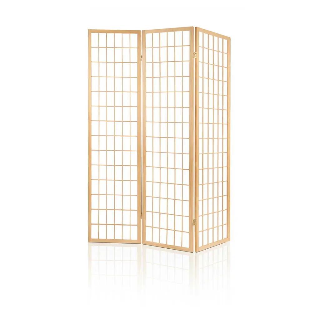 Artiss Room Divider Screen Wood Timber Dividers Fold Stand Wide Beige 3 Panel Deals499
