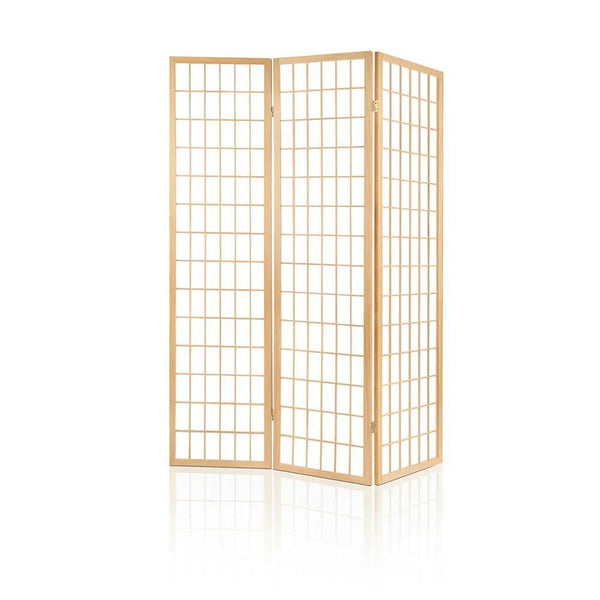Artiss Room Divider Screen Wood Timber Dividers Fold Stand Wide Beige 3 Panel Deals499