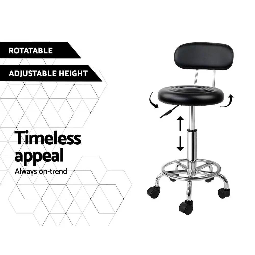 Artiss Salon Stool Swivel Chair Backrest Barber Hairdressing Hydraulic Height Deals499