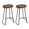 Artiss Set of 2 Backless Elm Wood Bar Stools 75cm - Black Deals499