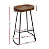 Artiss Set of 2 Backless Elm Wood Bar Stools 75cm - Black Deals499