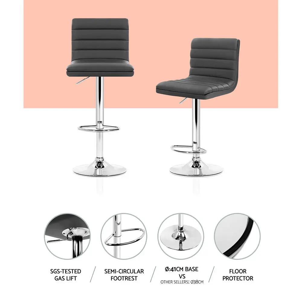 Artiss Set of 2 Bar Stools Kitchen Stool Dining Chairs Grey Deals499