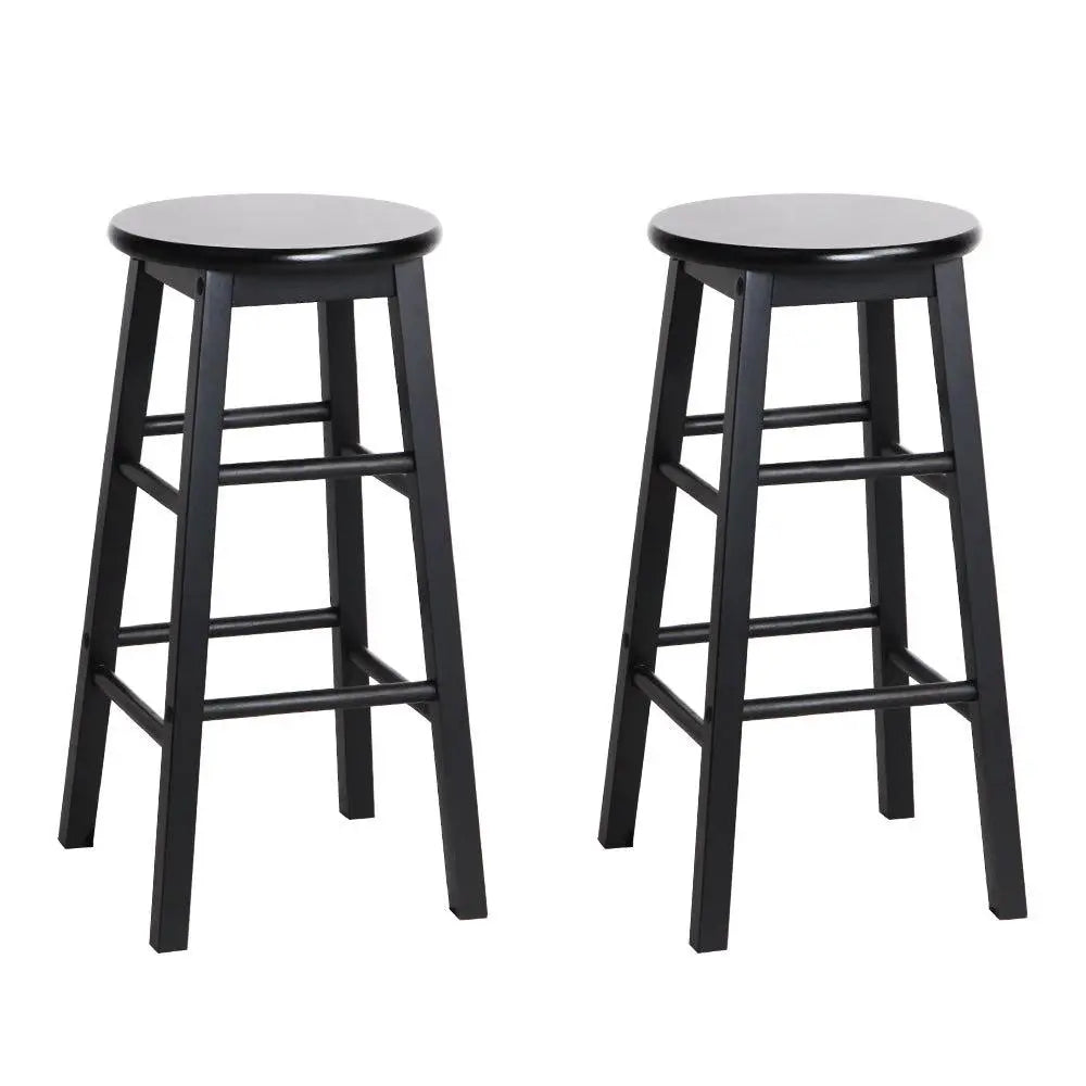 Artiss Set of 2 Beech Wood Backless Bar Stools - Black Deals499