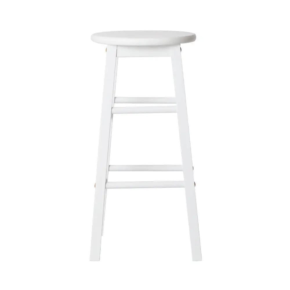Artiss Set of 2 Beech Wood Backless Bar Stools - White Deals499