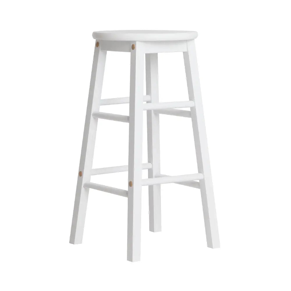 Artiss Set of 2 Beech Wood Backless Bar Stools - White Deals499