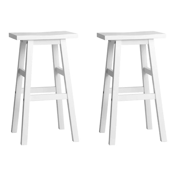 Artiss Set of 2 Beech Wood Bar Stools - White Deals499