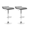 Artiss Set of 2 Fabric Bar Stools Swivel Bar Stools- Grey Chrome Deals499