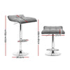 Artiss Set of 2 Fabric Bar Stools Swivel Bar Stools- Grey Chrome Deals499