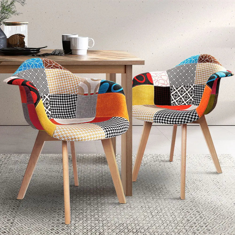 Artiss Set of 2 Fabric Dining Chairs Deals499