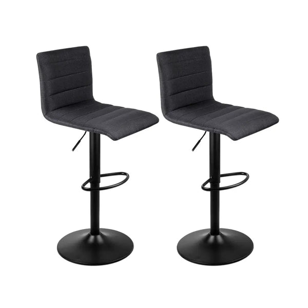 Artiss Set of 2 Faux Linen Bar Stools - Black Deals499