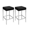 Artiss Set of 2 PU Leather Backless Bar Stools - Black and Chrome Deals499