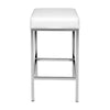 Artiss Set of 2 PU Leather Backless Bar Stools - White and Chrome Deals499