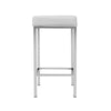 Artiss Set of 2 PU Leather Backless Bar Stools - White and Chrome Deals499