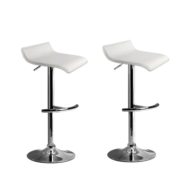 Artiss Set of 2 PU Leather Wave Style Bar Stools - White Deals499