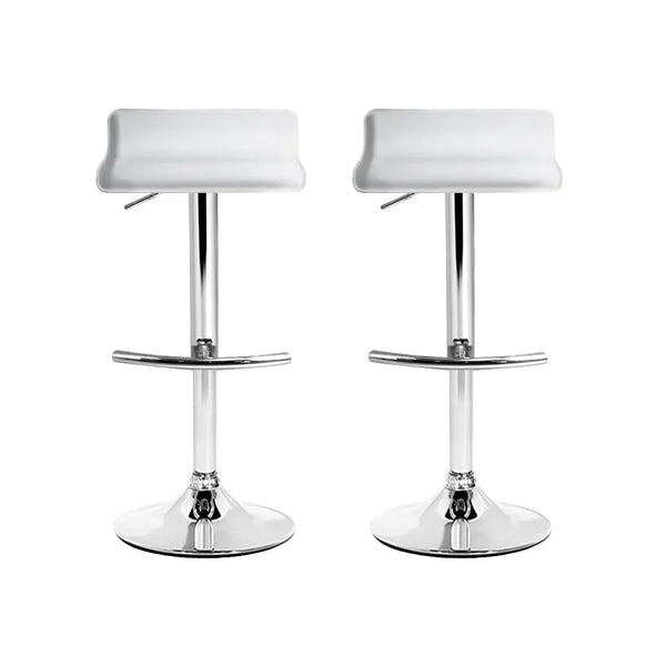Artiss Set of 2 PU Leather Wave Style Bar Stools - White Deals499