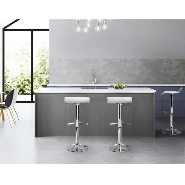 Artiss Set of 2 PU Leather Wave Style Bar Stools - White Deals499