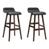Artiss Set of 2 PU Leather Wood Wave Style Bar Stool - Black Deals499