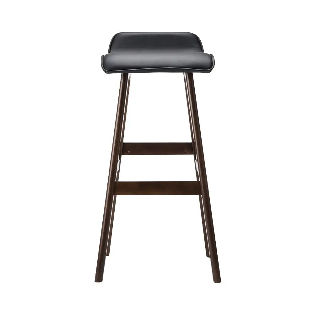 Artiss Set of 2 PU Leather Wood Wave Style Bar Stool - Black Deals499