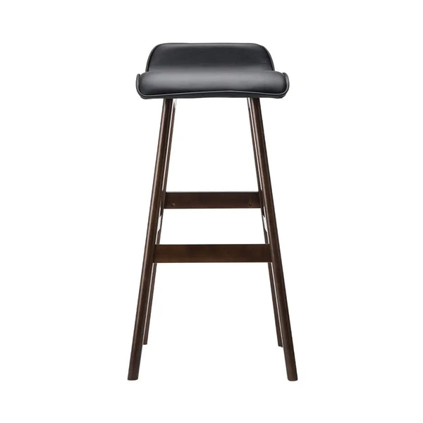 Artiss Set of 2 PU Leather Wood Wave Style Bar Stool - Black Deals499