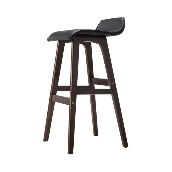 Artiss Set of 2 PU Leather Wood Wave Style Bar Stool - Black Deals499