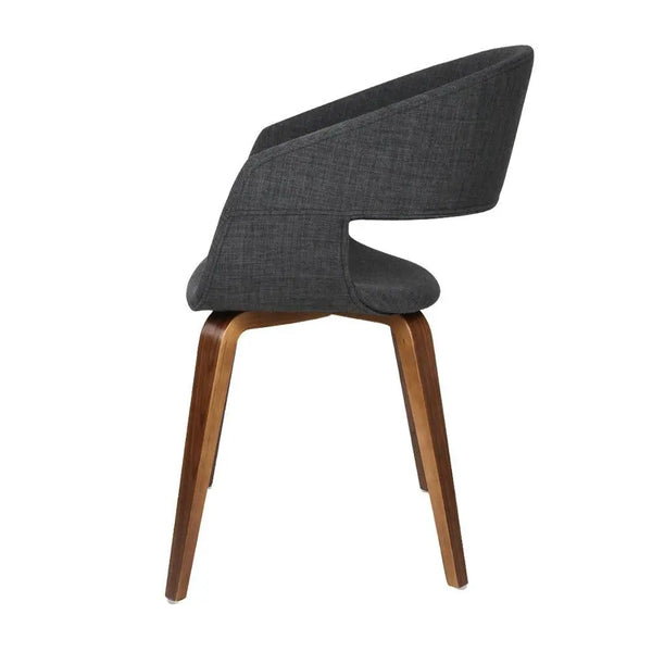 Artiss Set of 2 Timber Wood and Fabric Dining Chairs - Charcoal Deals499