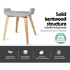 Artiss Set of 2 Timber Wood and Fabric Dining Chairs - Light Grey Deals499